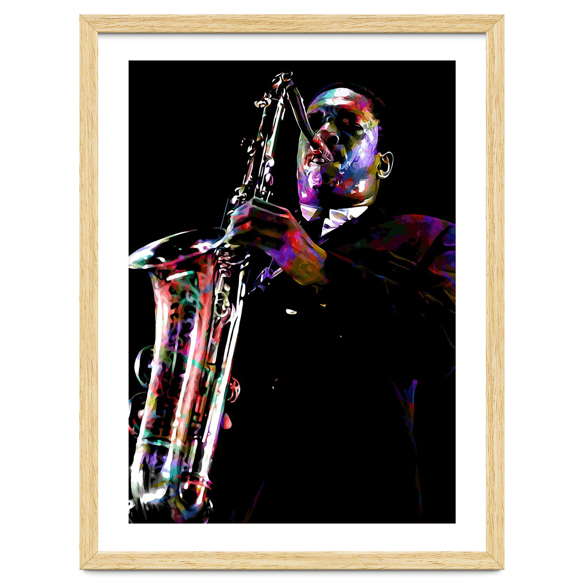John Coltrane American Jazz Saxophonist Colorful