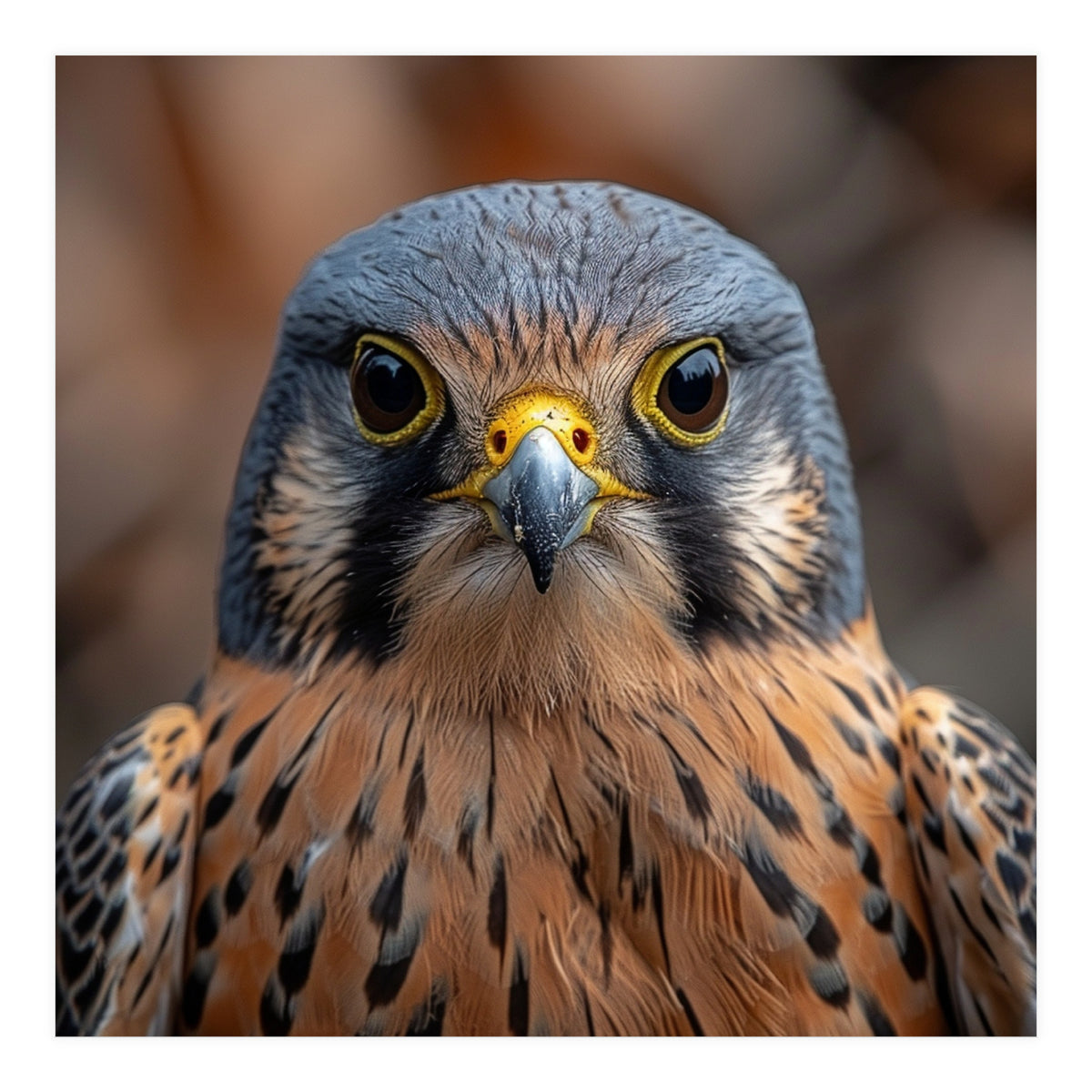 Close Up Kestrel Falcon Bird Portrait Majestic (Print Only)