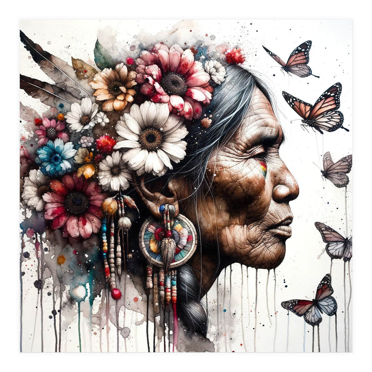 Matriarch With Wildflowers (Print Only)