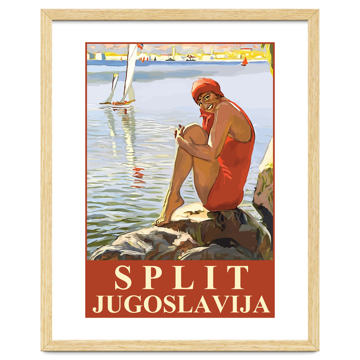 Split, Swimmer on a Rocky Coast