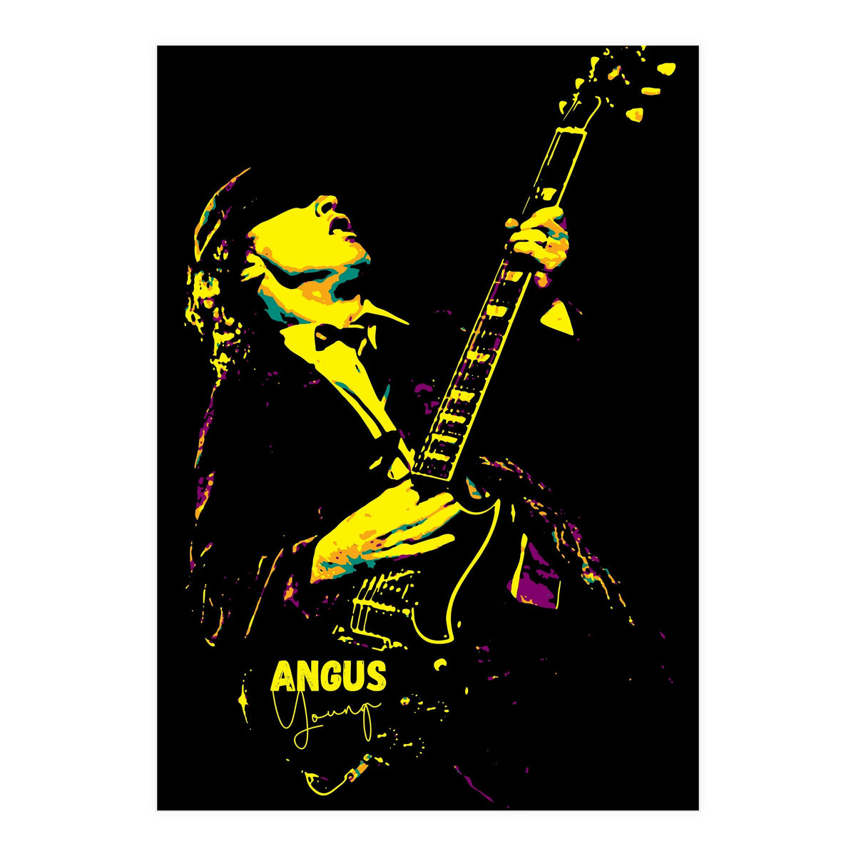 Angus Young Australian Musician Legend (Print Only)