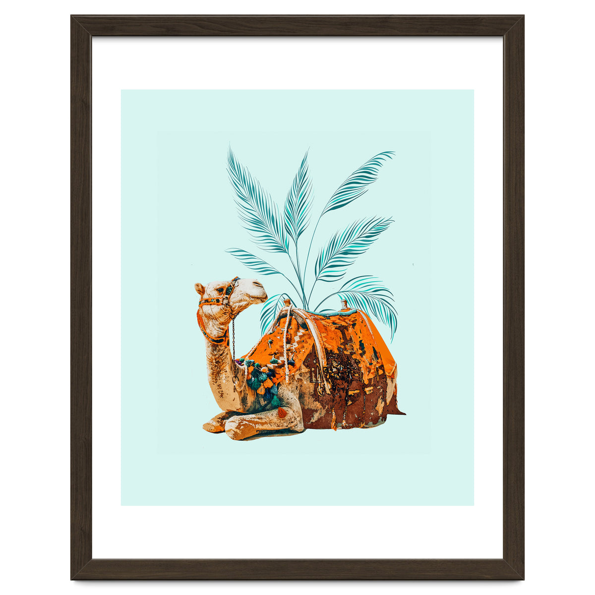 Camel Ride, Modern Bohemian Eclectic Animals, India Culture Travel Palm Desert Painting