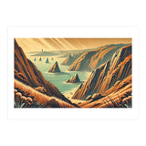 Vintage Cliffside Serenity Poster (Print Only) thumbnail