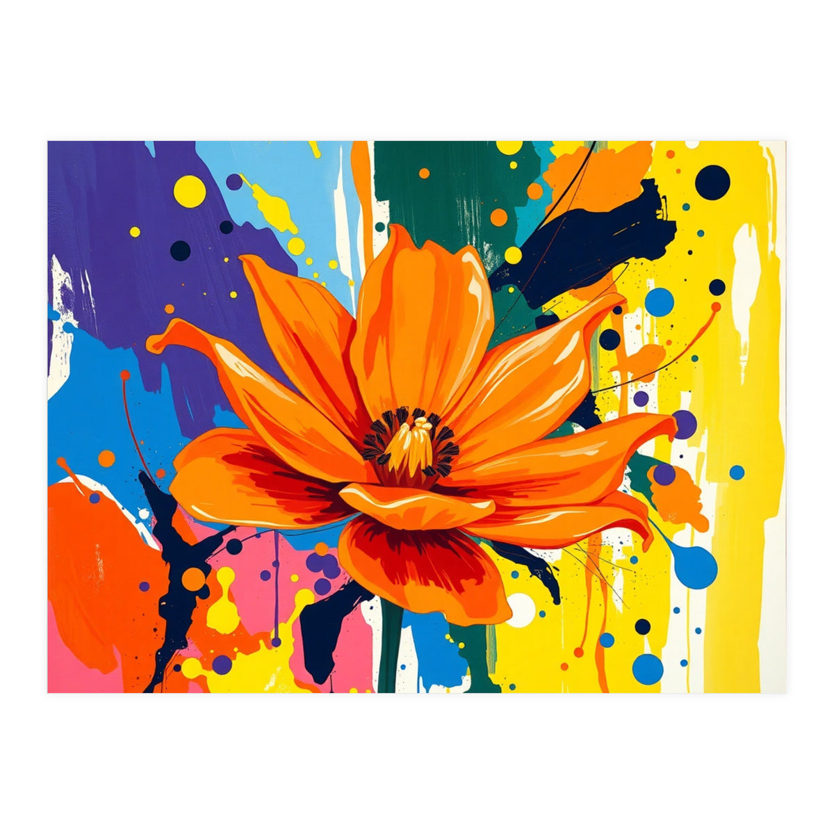 Modern Vibrant Flower (Print Only)