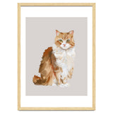 Handpainted messy oil painting of furry baby cat thumbnail