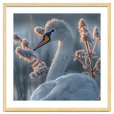 Swan Portrait Dew Drops Morning Light thumbnail
