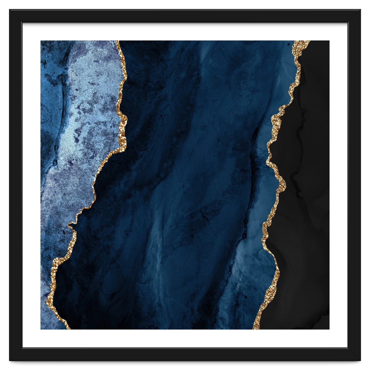 Navy & Gold Agate Texture 01