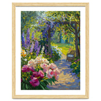 Serene Summer Garden Path Oil Painting