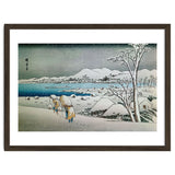 SNOW LANDSCAPE - JAPANESE ENGRAVING - 19TH CENTURY. thumbnail