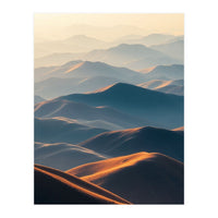 Misty Desert Mountain Range Art (Print Only)