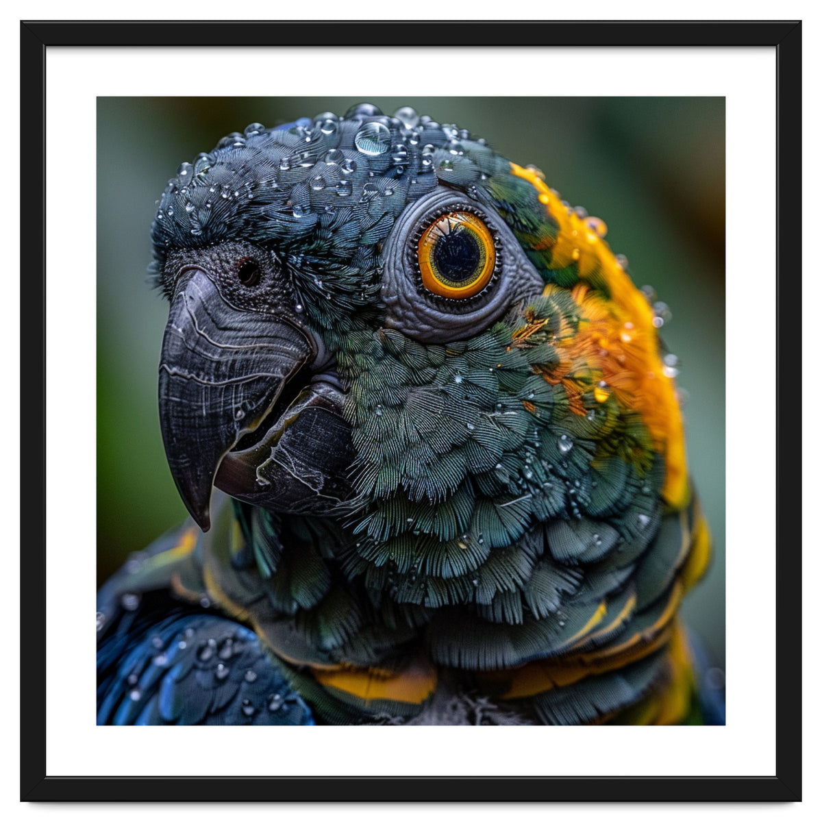 Close Up Of A Wet Macaw Parrot Head