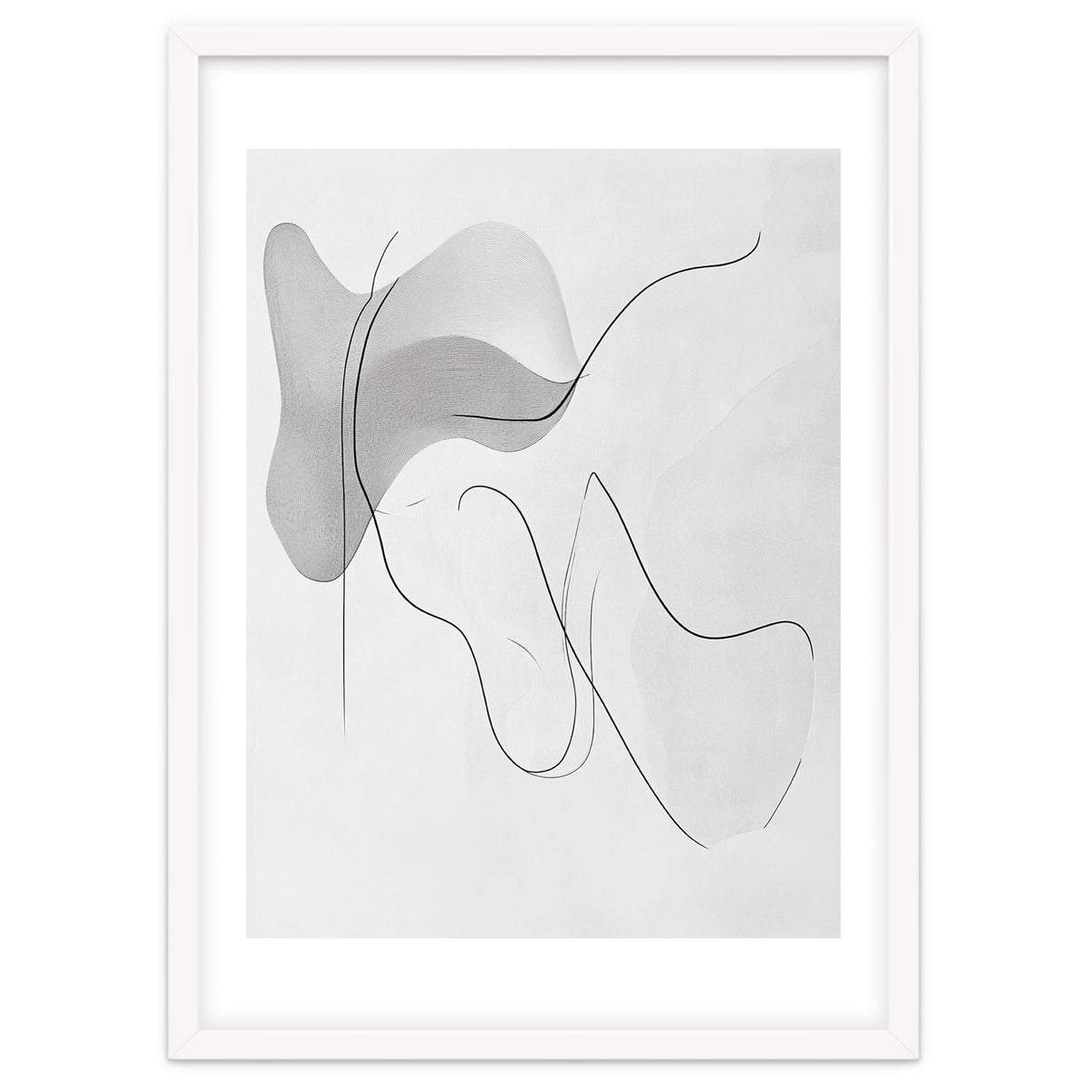 Abstract Black And White Flowing Lines And Shapes