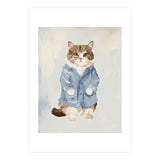 Sir James fluffy Tom cat in his blue pajamas oils (Print Only) thumbnail