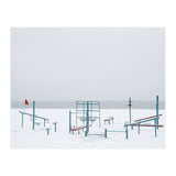Playground in the winter snow beach (Print Only) thumbnail