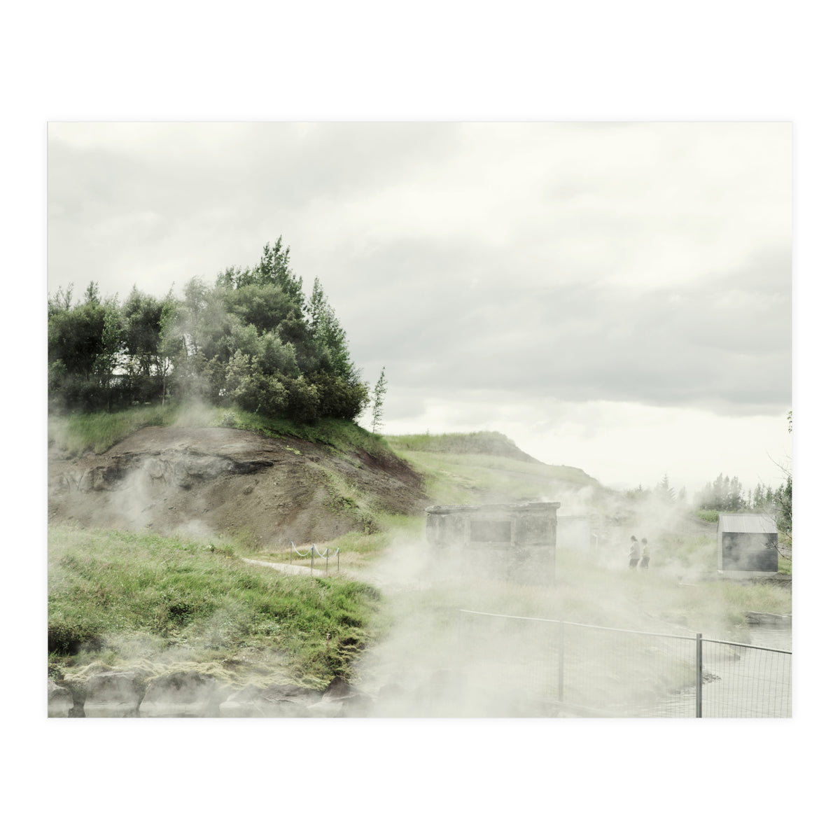 A natural hot spring landscape where steam rises - Iceland  (Print Only)