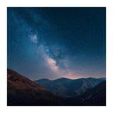 Majestic Milky Way Galaxy over Serene Mountain Range Night Landscape Illustration (Print Only) thumbnail