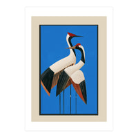Stillness In Motion Abstract Cranes In Blue (Print Only)
