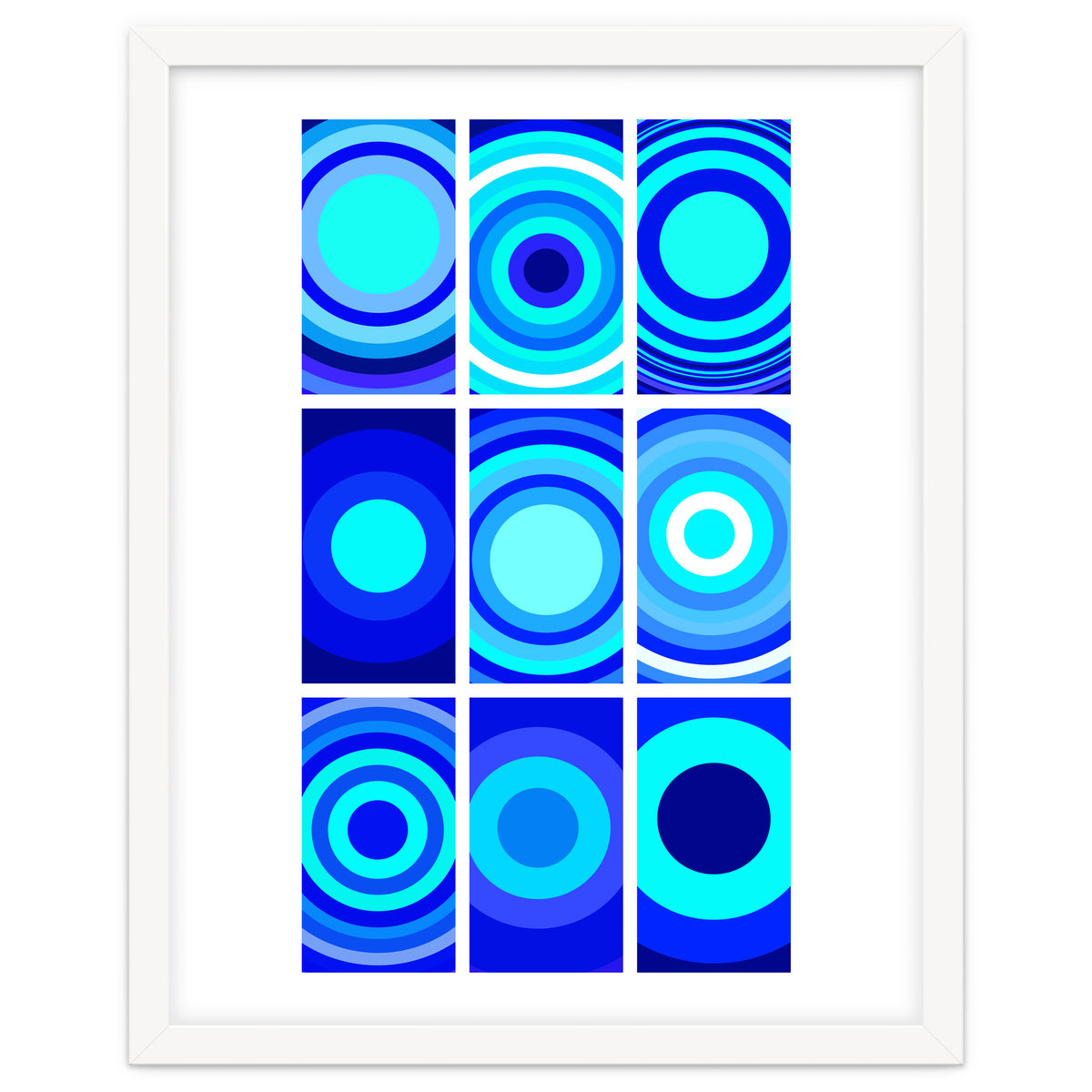 Circles & Rectangles Alt Blue 3 X 3: 2
