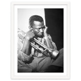 Jazz trumpeter Miles Davis early in his career playing in New York City, circa 1955. thumbnail