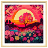 Folk Sunset Blossoming Tree thumbnail