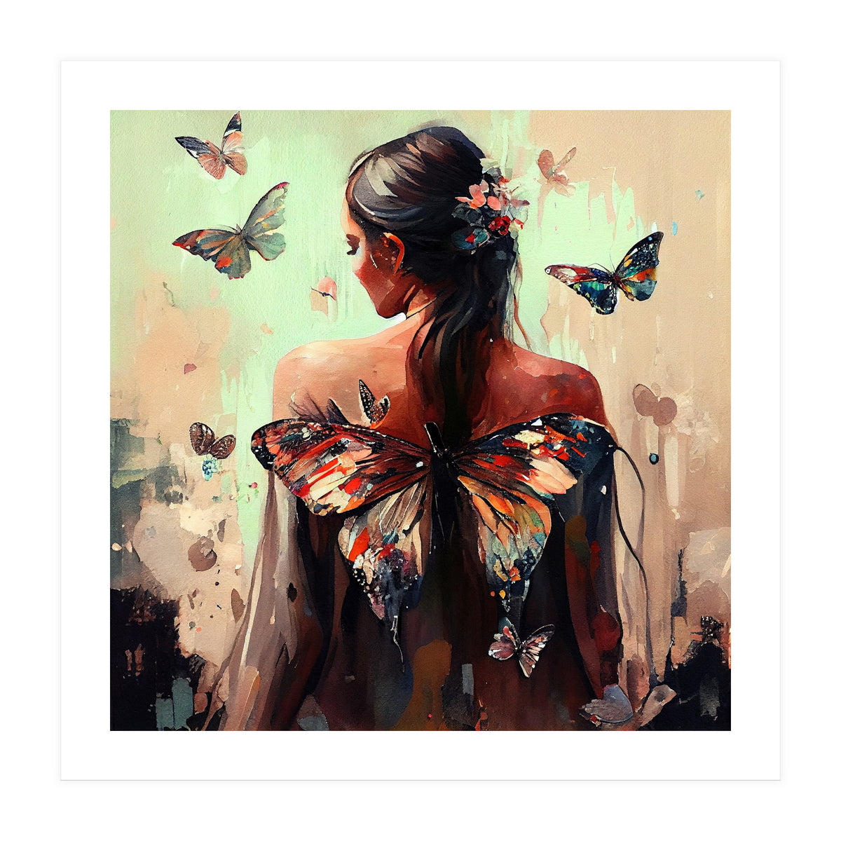 Powerful Butterfly Woman Body #3 (Print Only)