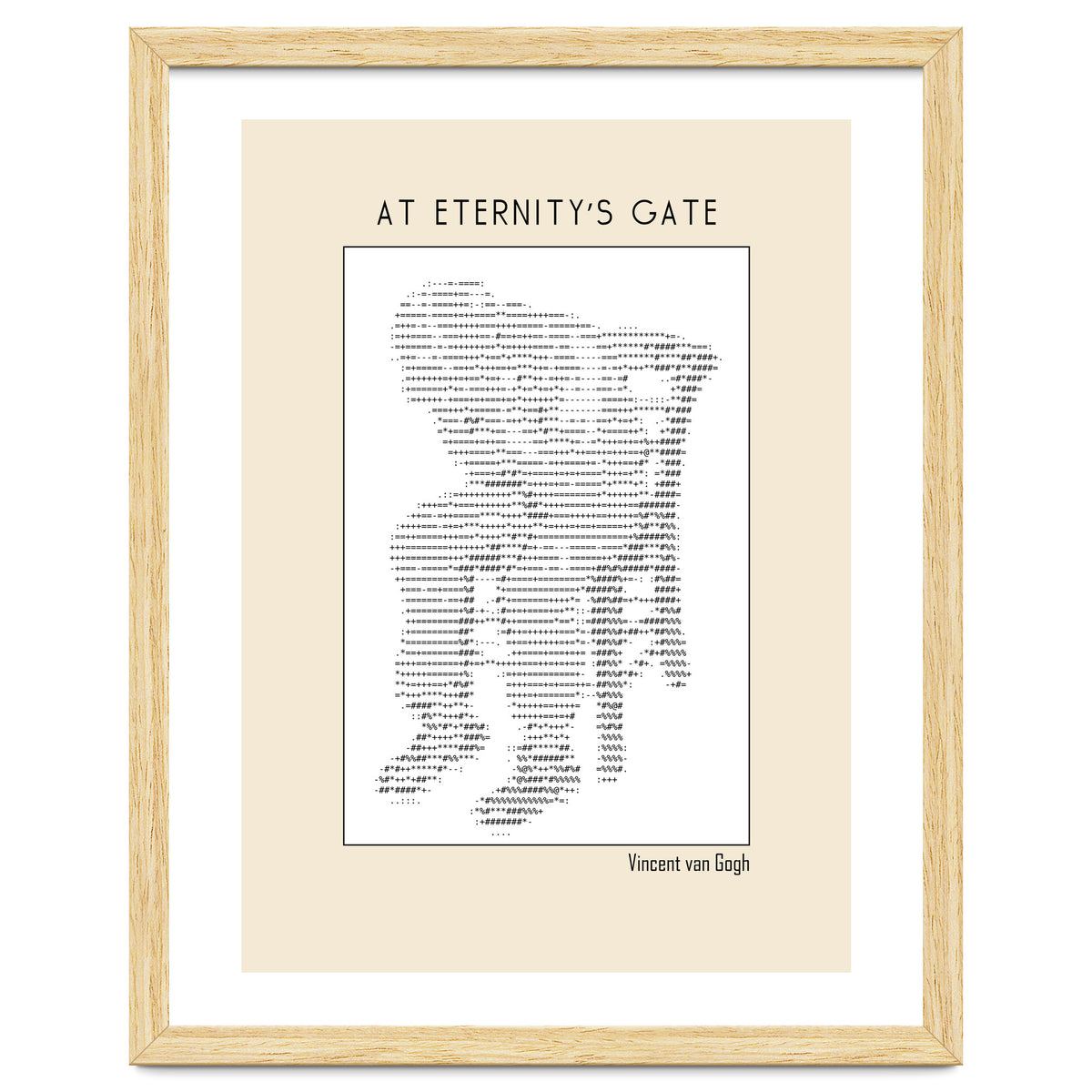 At Eternity’s Gate Vincent Van Gogh – Ascii Art