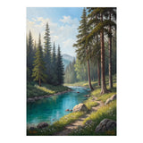 Serene Alpine Forest River Landscape (Print Only) thumbnail