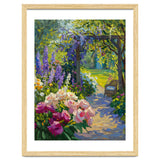 Serene Summer Garden Path Oil Painting thumbnail