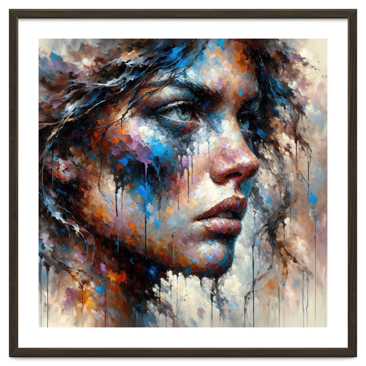 Intense Abstract Side Portrait