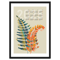 Calendar 2025 colorful fern leaves