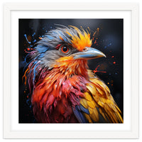 Vibrant Bird With Colorful Splatter Paint