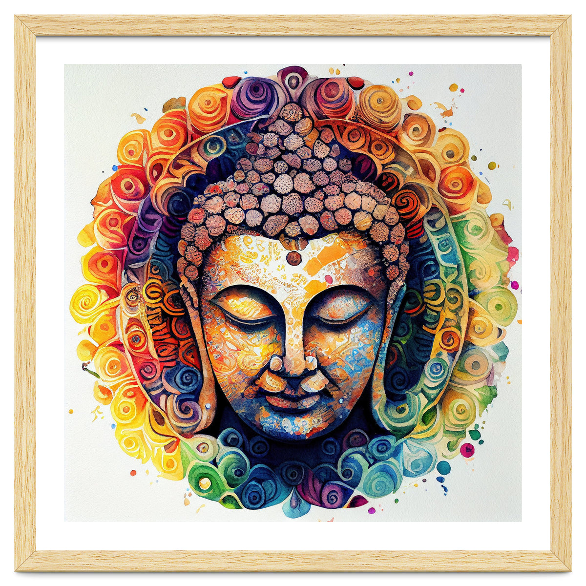 Rainbow Mandala Buddha Portrait