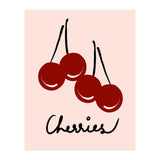 Cherries modern simple minimalistic red cute Fruit wall art (Print Only) thumbnail