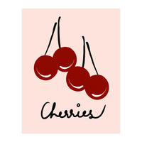 Cherries modern simple minimalistic red cute Fruit wall art (Print Only)