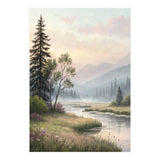 Dreamy Alpine Valley Landscape Painting (Print Only) thumbnail