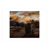 Elephant Scenic Golden Sunset African Wildlife Landscape (Print Only) thumbnail