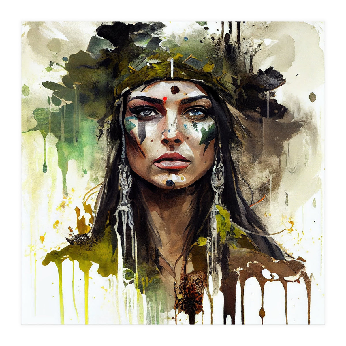 Ceremonial Druid Warrior Portrait (Print Only)