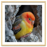 Cute Lovebird Perched On A Rock In A Cave thumbnail