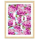 Love, Floral Typography Valentine's Graphic Design, Eclectic Modern Boho Botanical Rose Illustration thumbnail