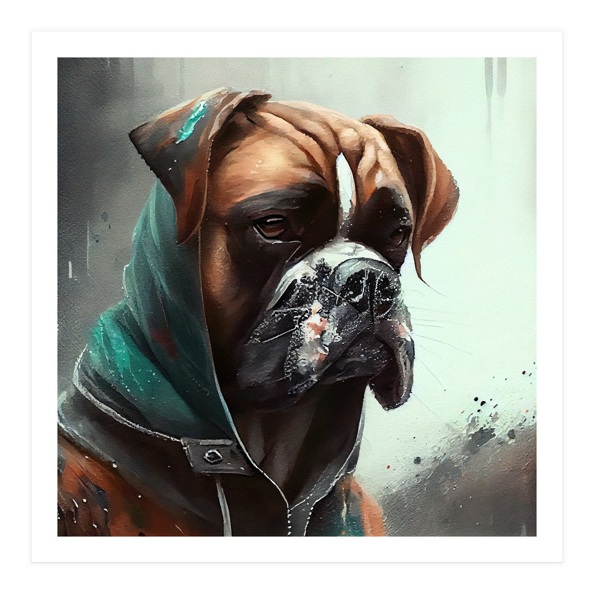 Watercolor Boxer Dog (Print Only)