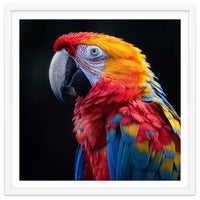 Scarlet Macaw Parrot Vibrant Plumage Close Up