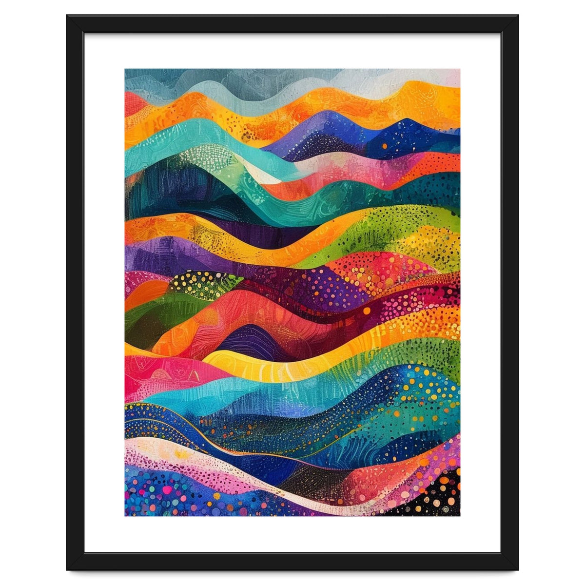 Abstract Rainbow Rolling Hills Landscape