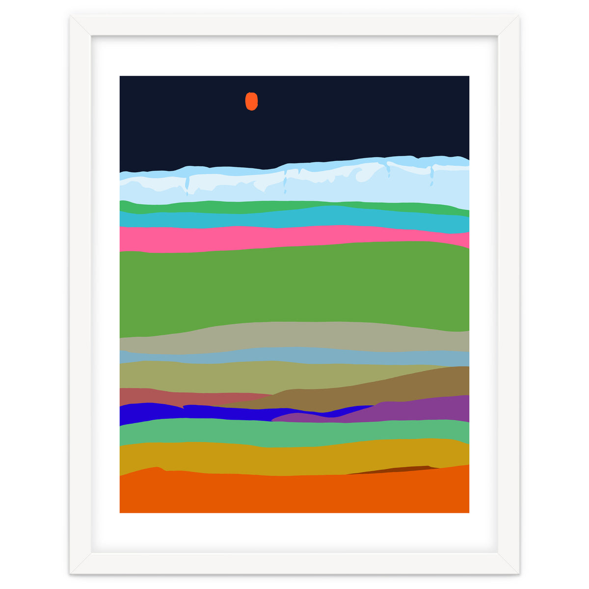 Iceland, Abstract Nature Travel Landscape, Eclectic Rainbow Retro Concept, Colorful Boho Modern Contemporary