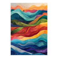 Abstract Rainbow Wave Landscape (Print Only)