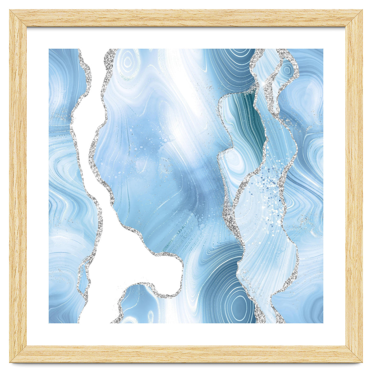 Blue & Silver Agate Glitter Texture 05