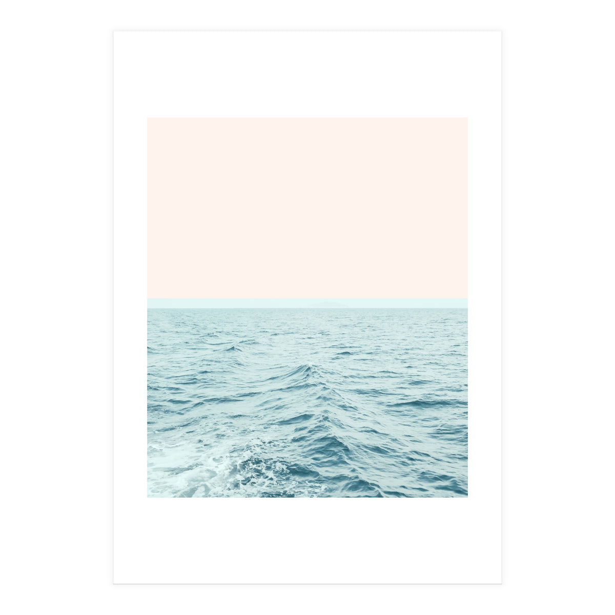 Sea Breeze, Minimal Nature Ocean Photography, Scenic Landscape Pastel Luxe Sea (Print Only)