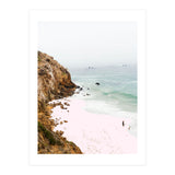 Pink Trails, Beach Tropical Travel Ocean Pastel Digital Art, Photography Sea Scenic Nature Landscape (Print Only) thumbnail