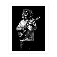 Pat Metheny American Jazz Guitarist Legend in Monochrome (Print Only)