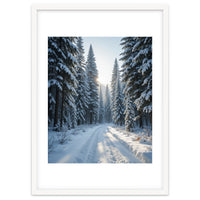 Serene Winter Wonderland Forest Road
