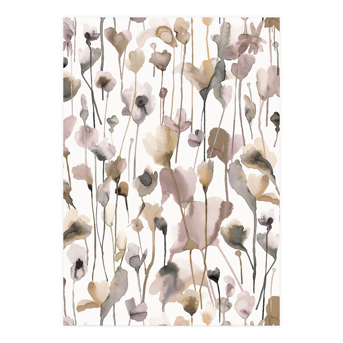 Watercolour Terracotta Wild Flowers (Print Only)